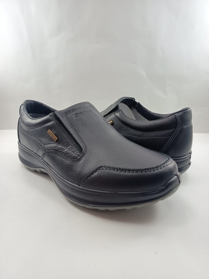 Semi-sport gore-tex de piel negra sin cierres y gomas elasticas, Grisport mod. 8615 - Imagen 2