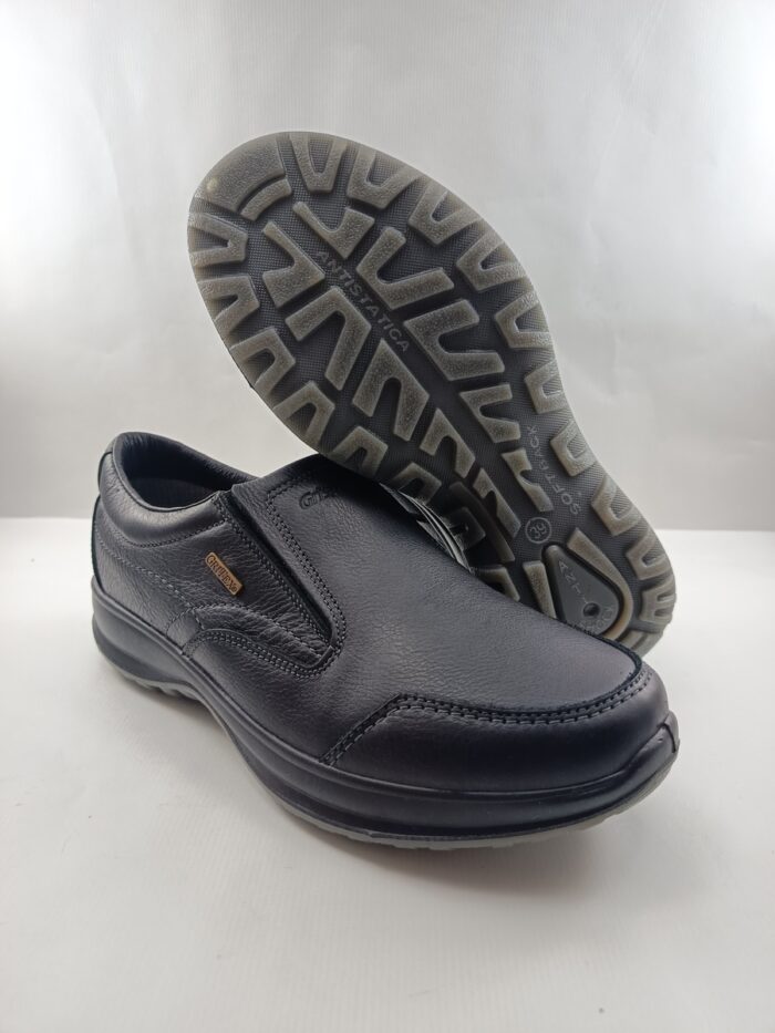Semi-sport gore-tex de piel negra sin cierres y gomas elasticas, Grisport mod. 8615 - Imagen 3