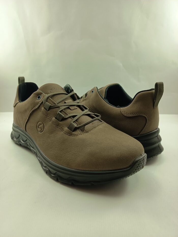 Semi-sport de piel gris con cierre de cordon, Grisport mod. 44524 - Imagen 2