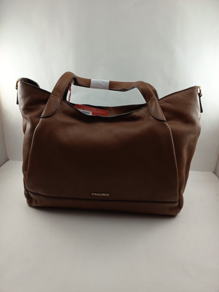 Bolso de piel cuero con cierre de cremallera, Pikokinos mod. 373C1
