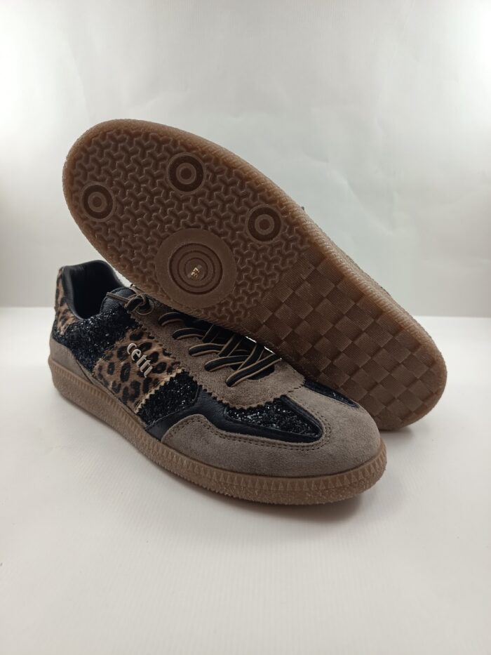 Semi-sport de piel negra con cierre de cordon elastico, Cetti mod. 1395 - Imagen 3