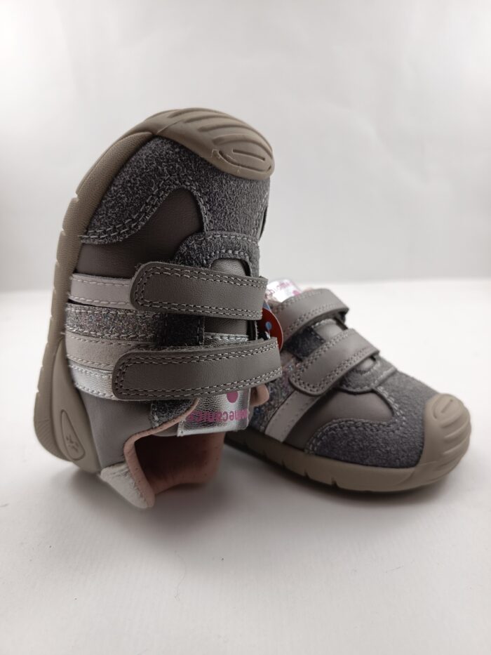 Semi-sport de piel gris con cierre de velcro, Biomecanics mod. 251129 - Imagen 3