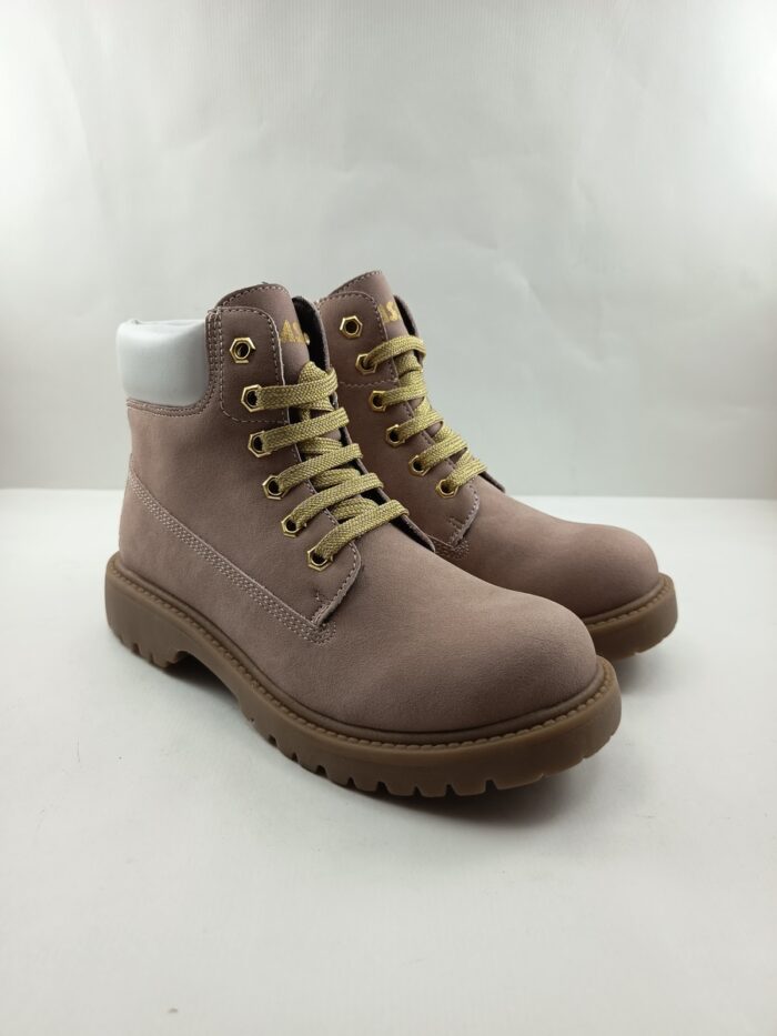 Bota de piel rosa con cierre de cordon, Asso mod. 17732