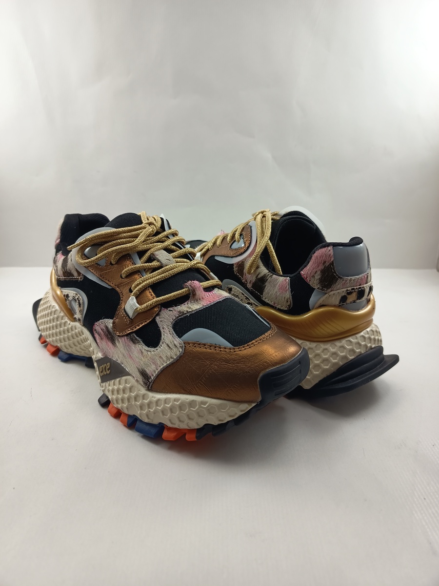 Semi-sport de piel multicolor con cierre de cordon, Exé mod. 3020-10 - Imagen 3