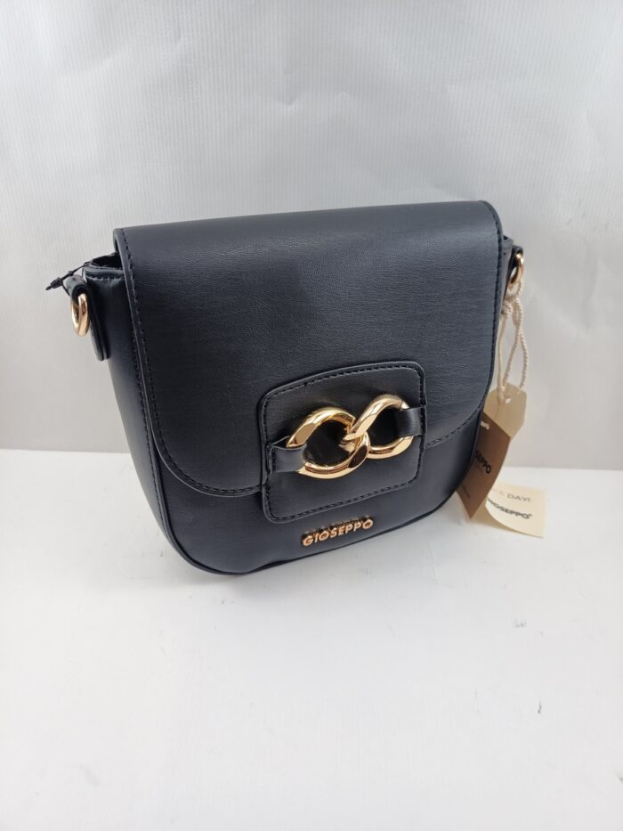 Bolso sintetico negro con cierre de cremallera, Gioseppo mod. 76968