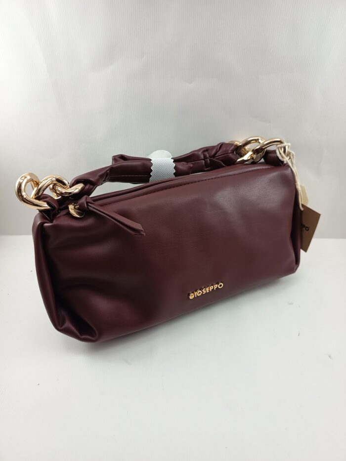 Bolso sintetico granate con cierre de cremallera, Gioseppo mod. 76969