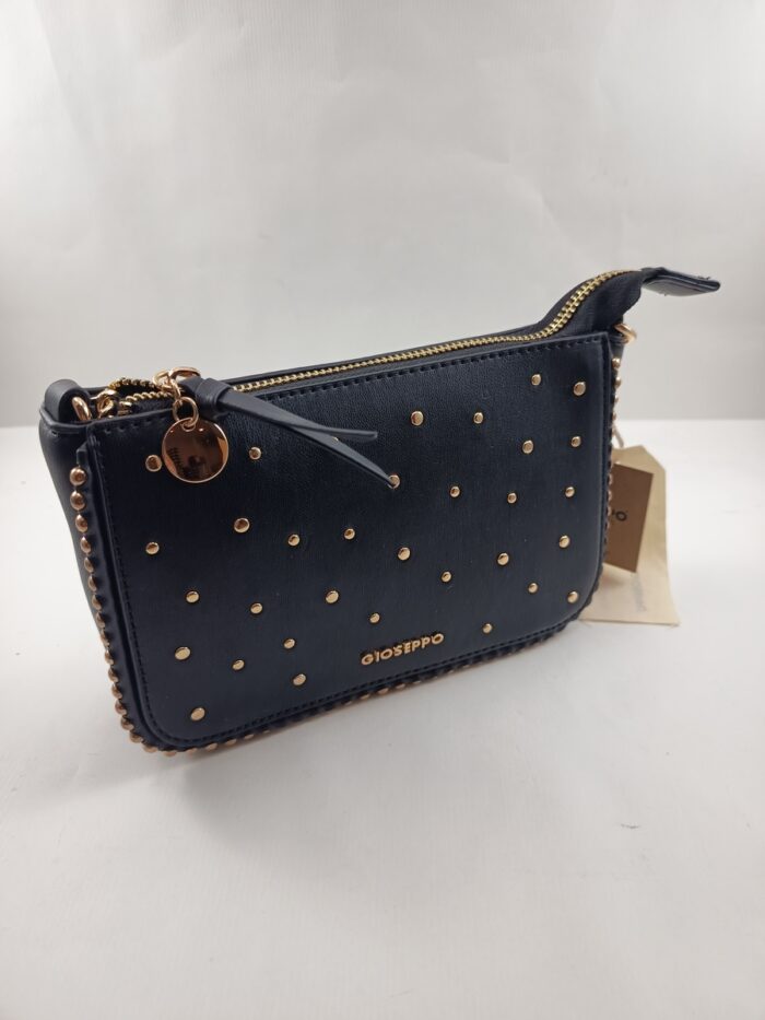 Bolso sintetico negro con cierre de cremallera, Gioseppo mod. 76971