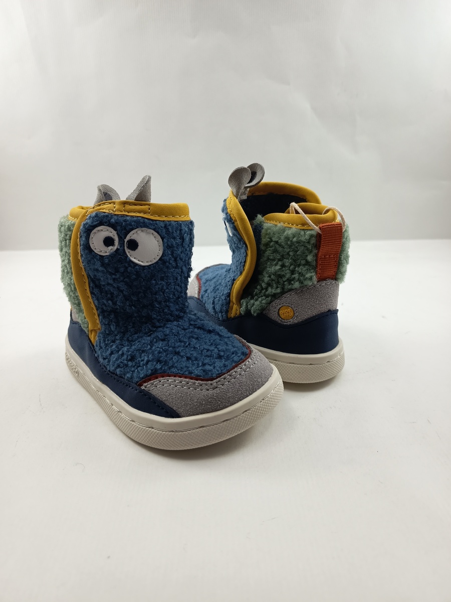 Zapatilla tipo bota sintetica azul con cierre de velcro, Gioseppo mod. 76998 - Imagen 3