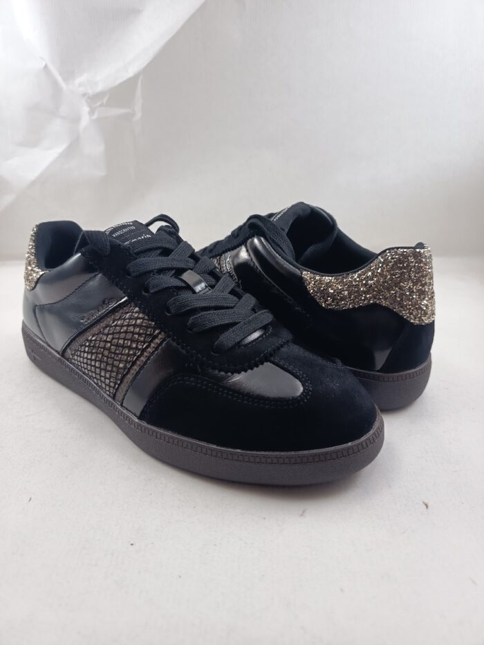 Semi-sport de piel negro con cierre de cordon, Wortmann mod. 23624 - Imagen 2