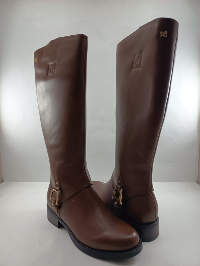 Bota alta de piel marron con cierre de cremallera, Mariamare mod. 63610 - Imagen 2