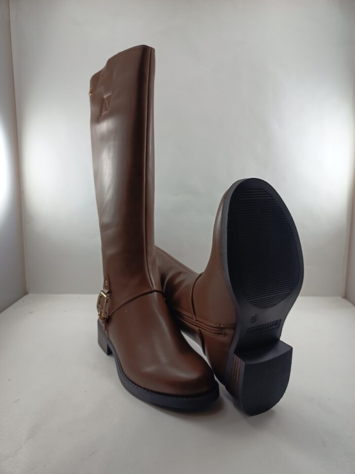 Bota alta de piel marron con cierre de cremallera, Mariamare mod. 63610 - Imagen 3