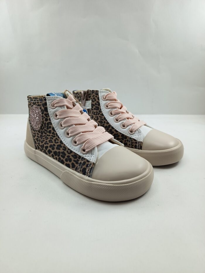 Semi-sport de piel multicolor con cierre de cordon, Mustang kids mod. 49322