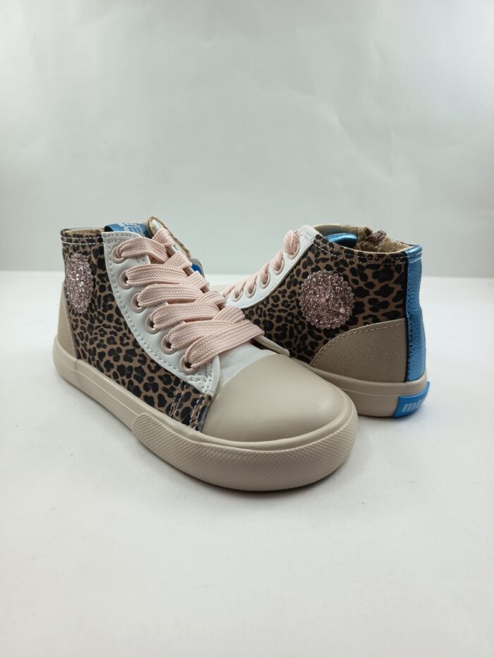 Semi-sport de piel multicolor con cierre de cordon, Mustang kids mod. 49322 - Imagen 2