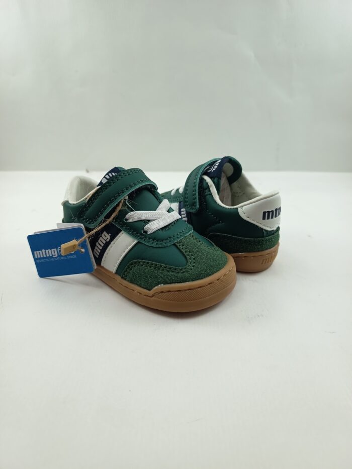 Semi-sport de piel verde con cierre de velcro, Mustang kids mod. 49060 - Imagen 2