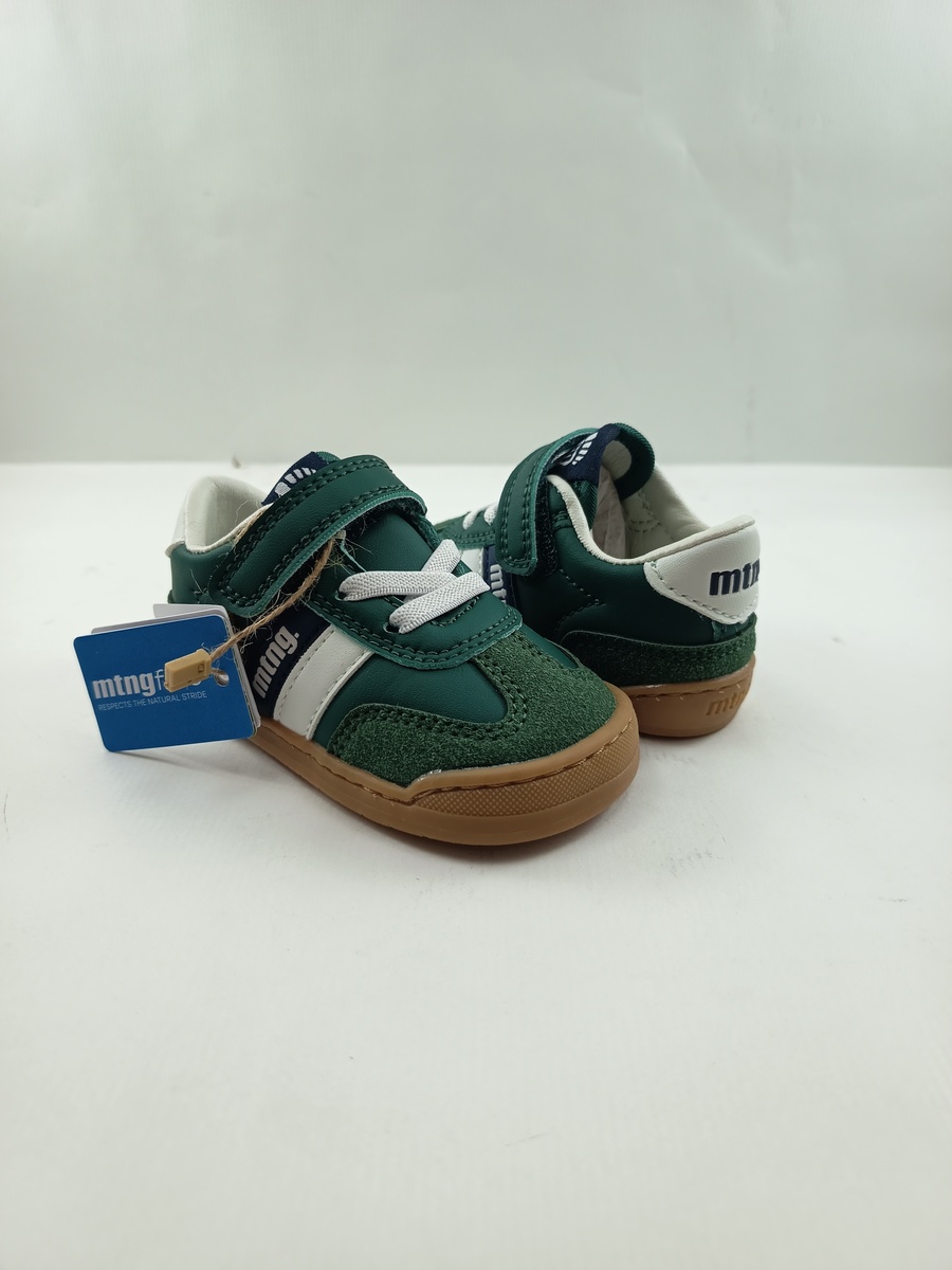 Semi-sport de piel verde con cierre de velcro, Mustang kids mod. 49060 - Imagen 2