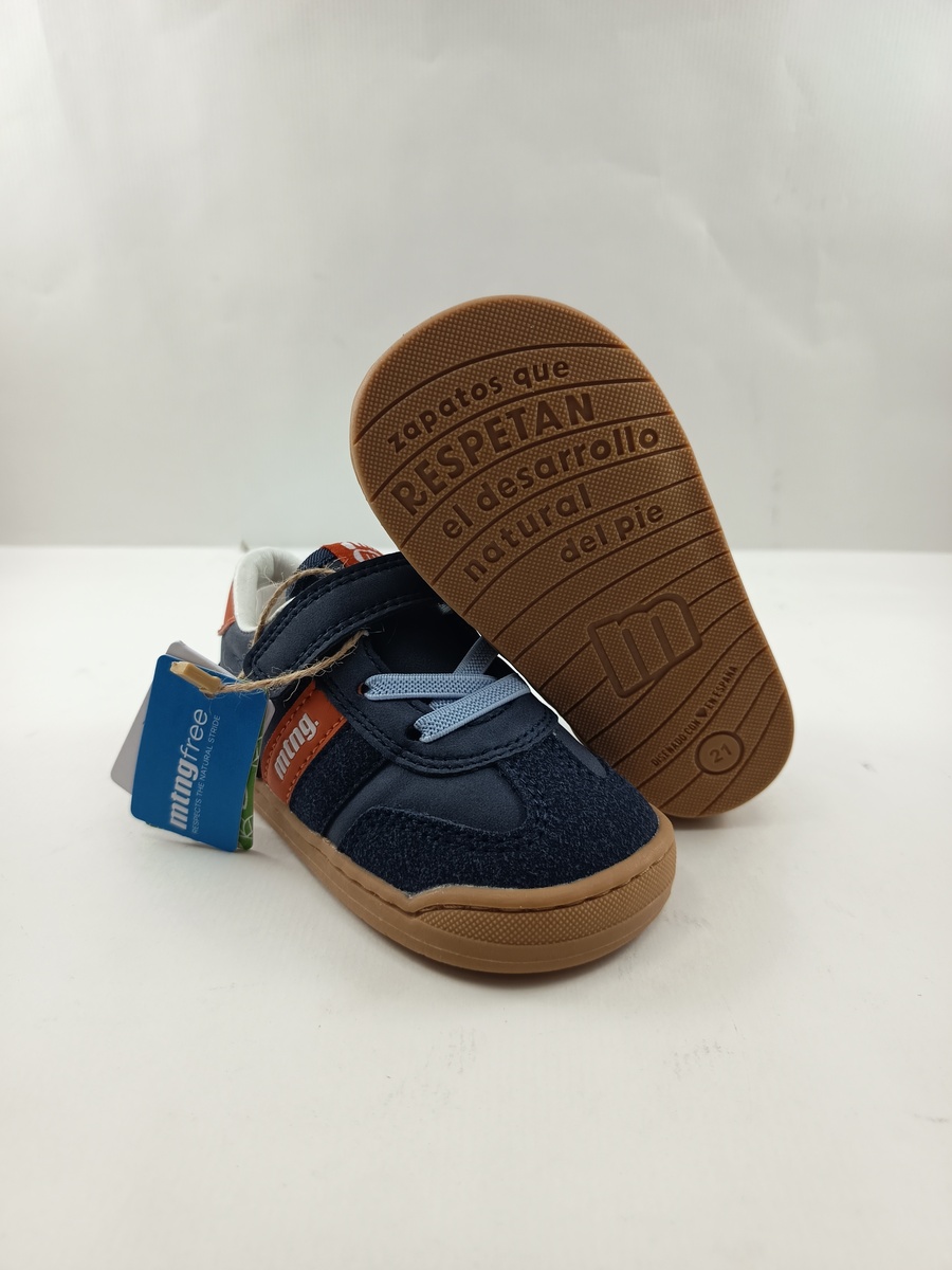 Semi-sport sintetico azul con cierre de velcro, Mustang kids mod. 49060 - Imagen 3