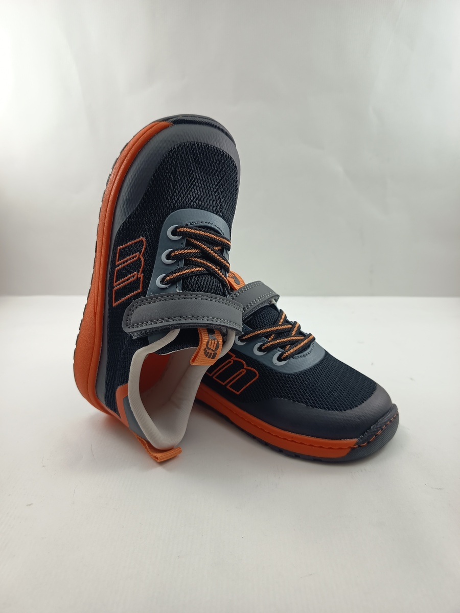 Semi-sport de piel negro con cierre de velcro, Mtng kids mod. 49045