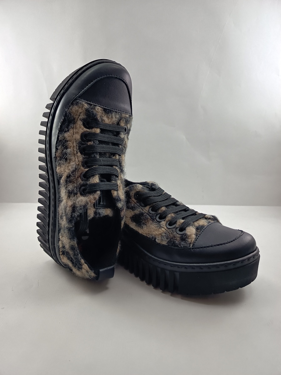 Semi-sport de piel multicolor con cierre de cordon, Art mod. 15185 - Imagen 4