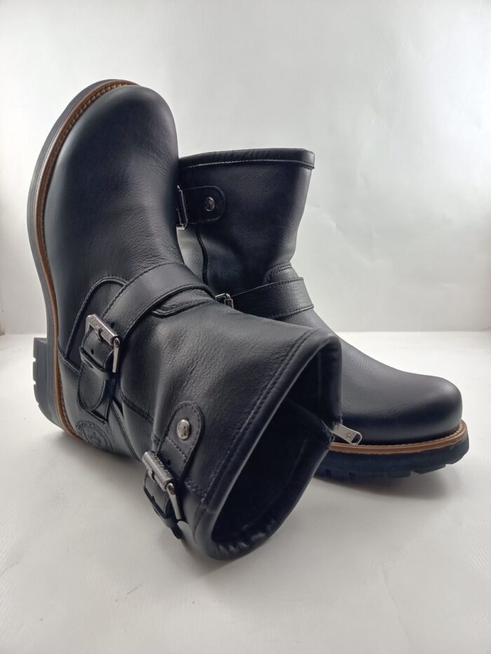 Bota de piel negra con cierre de hebillas, Panama Jack mod. Raily igloo B1