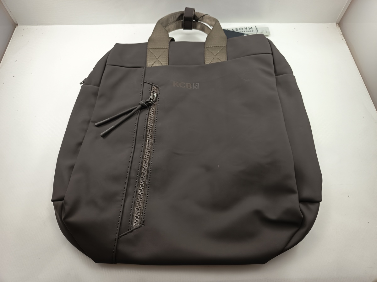 Mochila grande sintetica marron con cierre de cremallera, Kcb mod. 3490