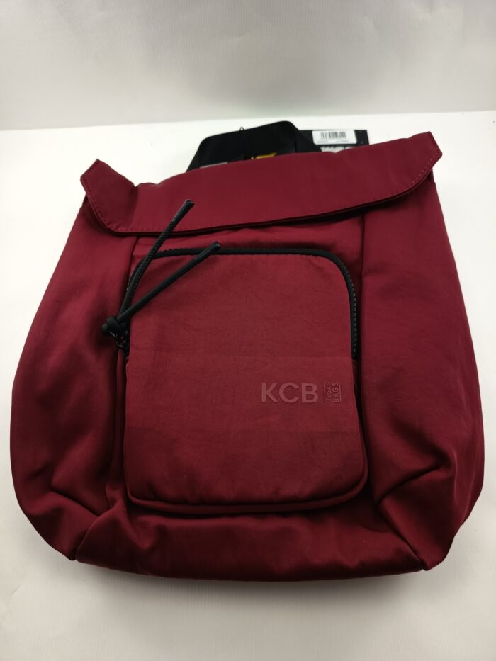 Mochila mediana sintetica roja con cierre de cremalleras, Kcb mod. 3511