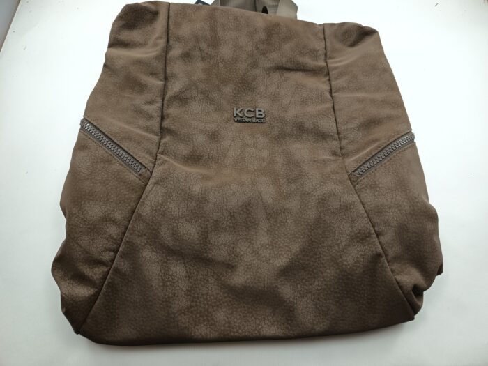 Mochila grande sintetica marron con cierres de cremallera, Kcb mod. 3290