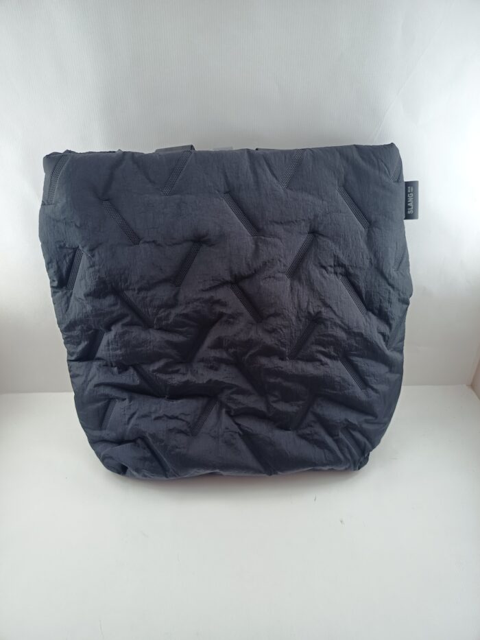 Mochila sintetica negra con cierres de cremallera, Slang mod. Lum3