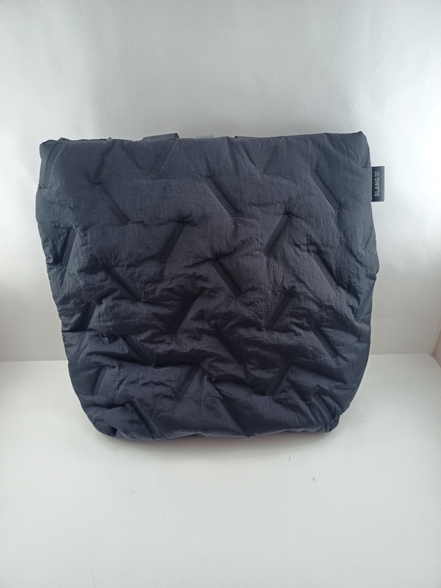 Mochila sintetica negra con cierres de cremallera, Slang mod. Lum3