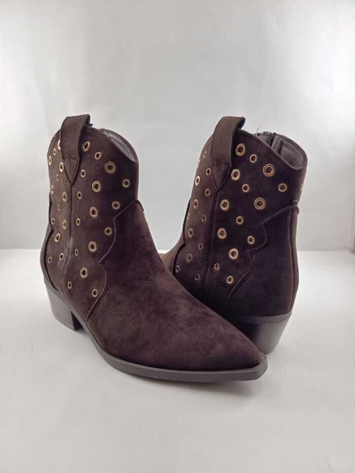 Bota tipo campera de ante marron con cierre de cremallera, Bb p mod.2651 - Imagen 2
