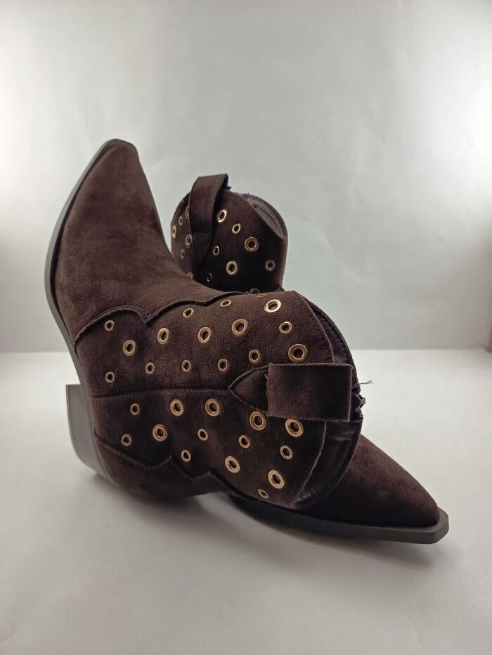 Bota tipo campera de ante marron con cierre de cremallera, Bb p mod.2651 - Imagen 4