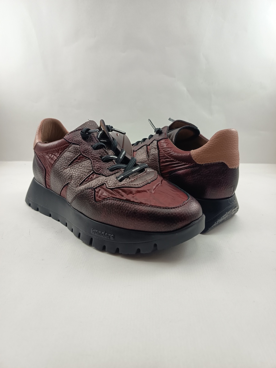 Semi-sport de piel multicolor con cierre de cordon elastico, Wonders mod. A-2491 - Imagen 3