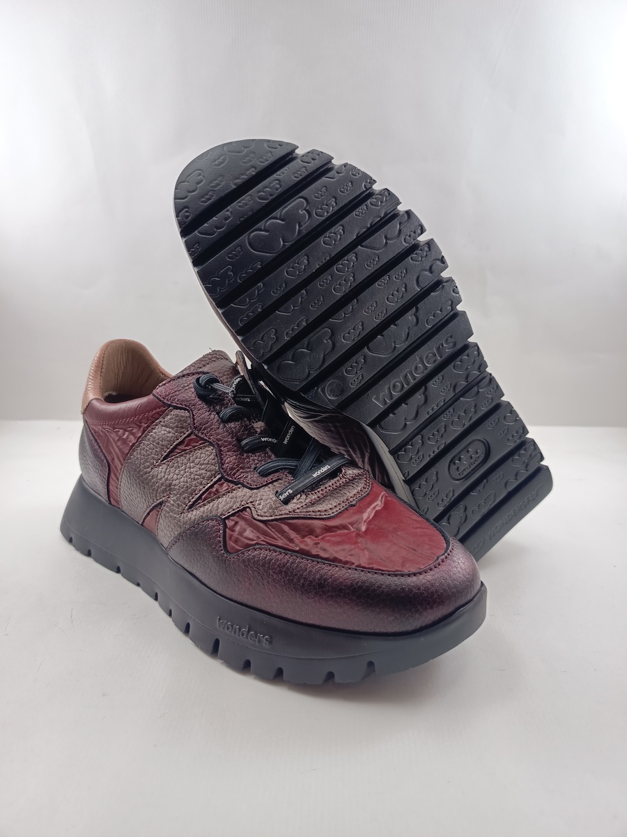 Semi-sport de piel multicolor con cierre de cordon elastico, Wonders mod. A-2491 - Imagen 4