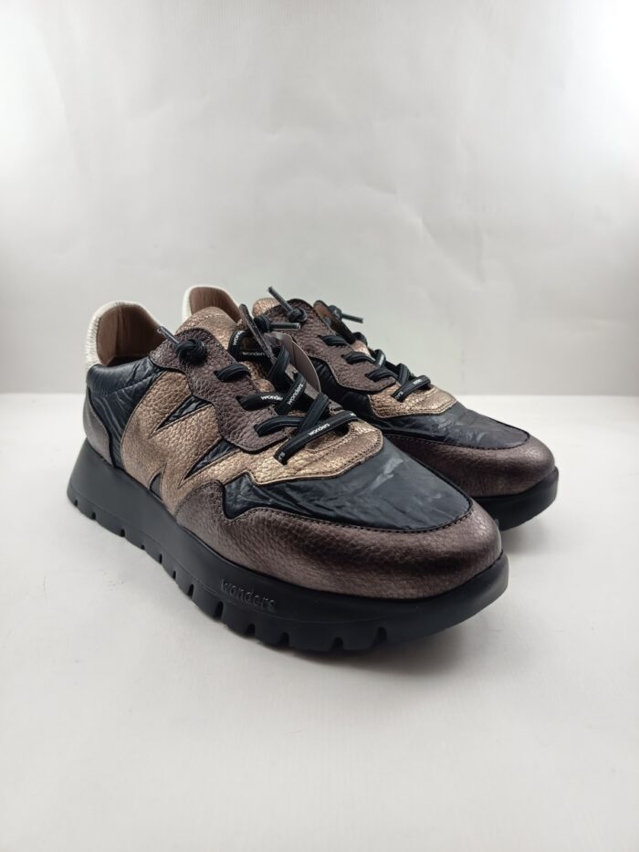 Semi-sport de piel multicolor con cierre de cordon elastico, Wonders mod. A-2491 - Imagen 3
