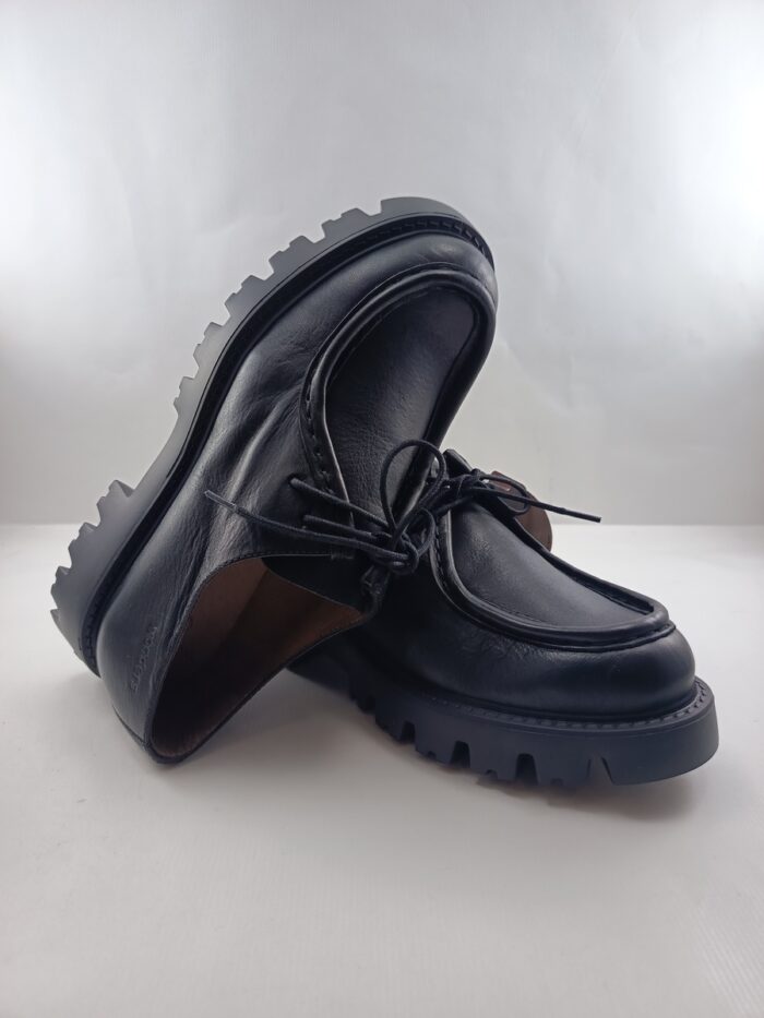 Semi-sport de piel negro con cierre de cordon, Wonders mod. C-7514 - Imagen 4