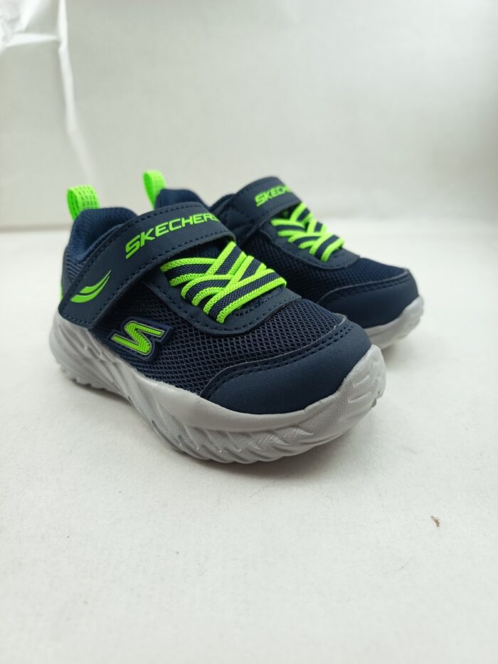 Semi-sport sintetico azul con cierre de velcro, Skechers mod.407308N