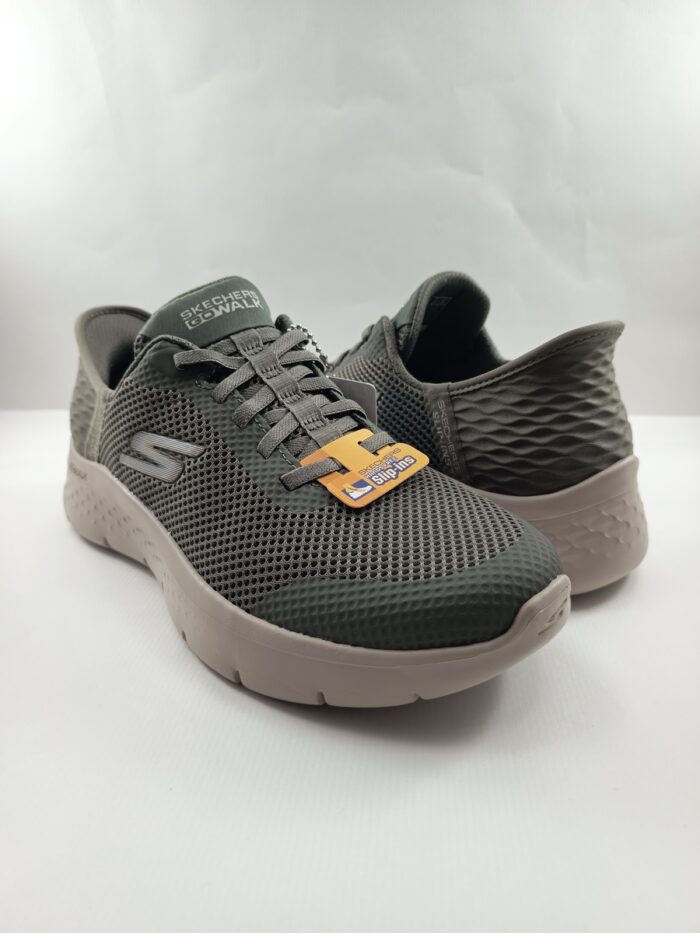 Semi-sport sintetico verde sin cierres, modelo sliping, Skechers mod. 124836 - Imagen 3