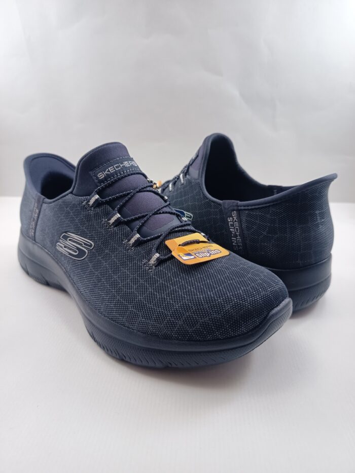 Semi-sport sintetico negro sin cierres, modelo sliping, Skechers mod. 150128 - Imagen 2