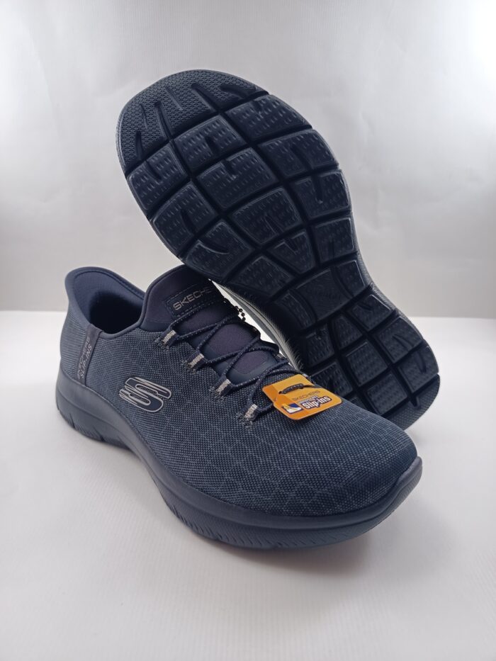 Semi-sport sintetico negro sin cierres, modelo sliping, Skechers mod. 150128 - Imagen 3