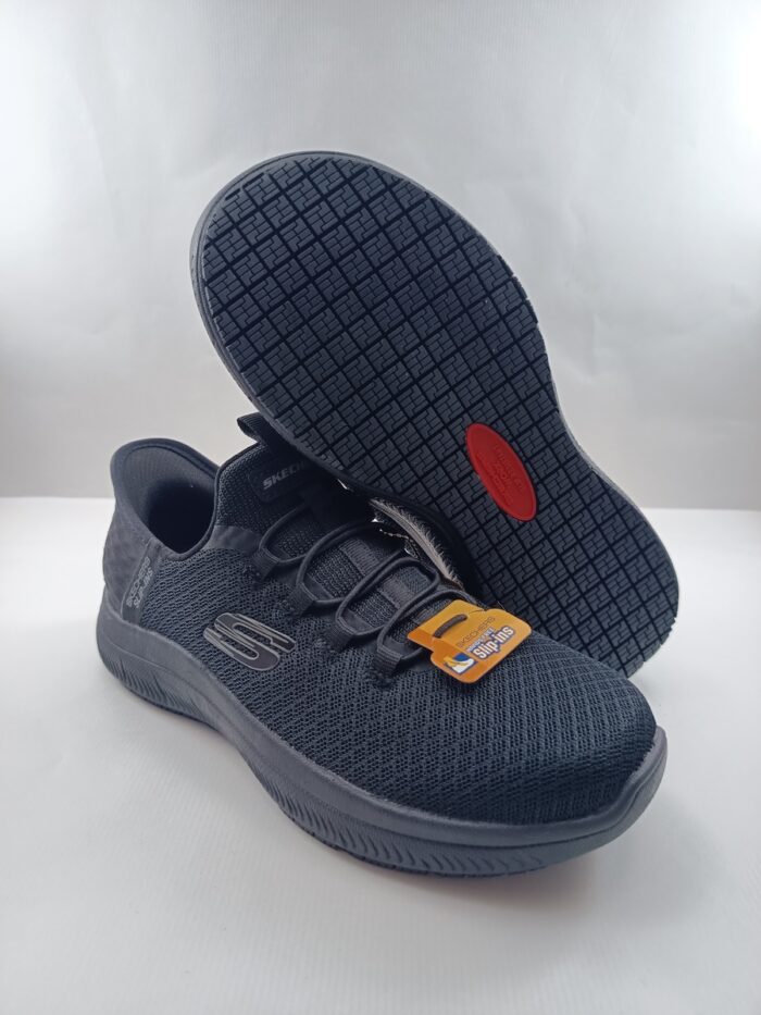 Semi-sport sintetico negro sin cierres, modelo sliping, Skechers mod. 108144 - Imagen 4