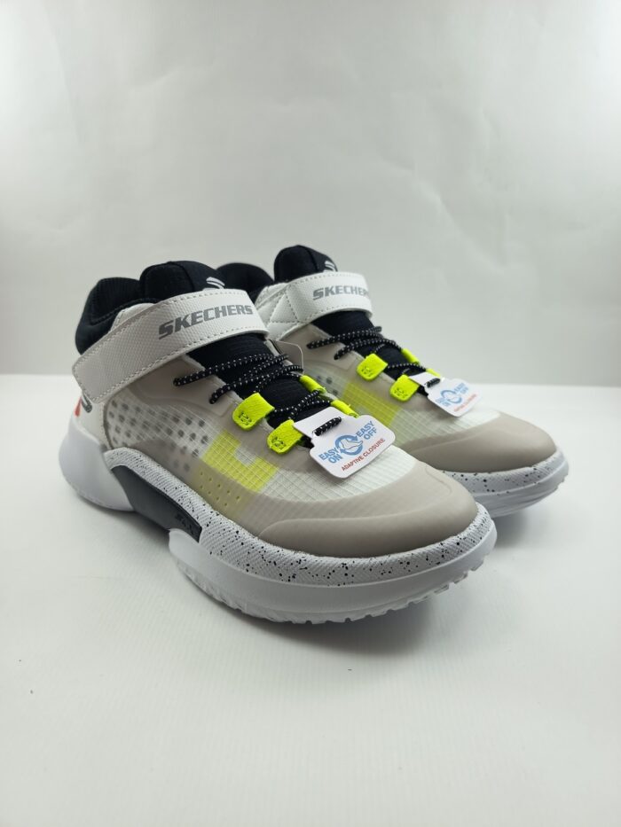 Semi-sport de piel blanco con cierre de velcro, Skechers mod. 406068