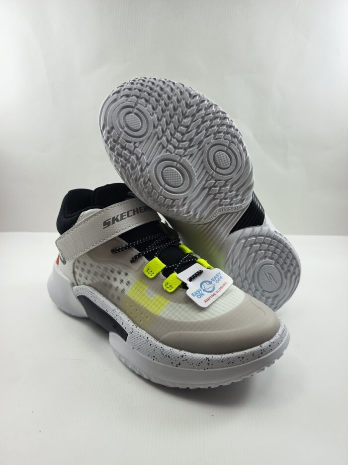 Semi-sport de piel blanco con cierre de velcro, Skechers mod. 406068 - Imagen 3