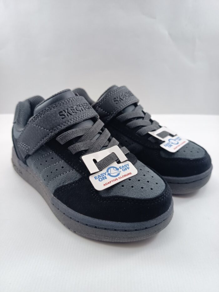 Semi-sport de piel negra con cierre de velcro, Skechers mod. 418023