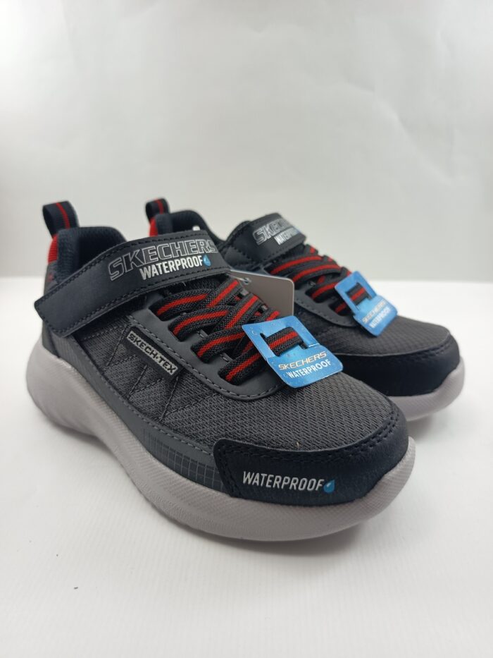 Semi-sport sintetico negro con cierre de velcro, Skechers mod. 406341
