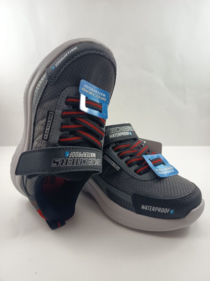 Semi-sport sintetico negro con cierre de velcro, Skechers mod. 406341 - Imagen 4