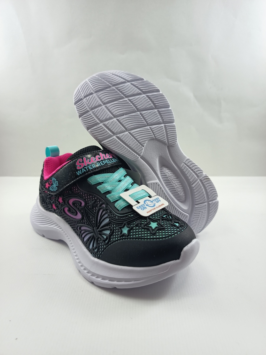 Semi-sport sintetico negro con cierre de velcro, Skechers mod. 303380 - Imagen 3