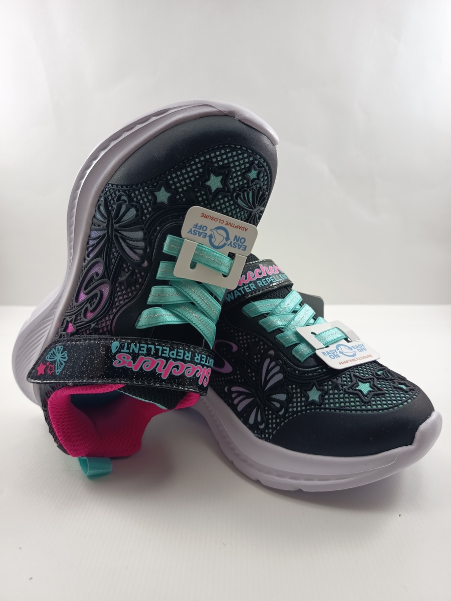 Semi-sport sintetico negro con cierre de velcro, Skechers mod. 303380 - Imagen 4