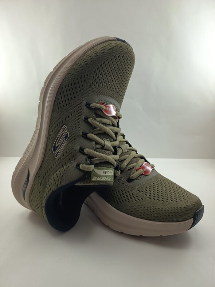 Semi-sport sintetico verde con cierre de cordon, Skechers mod. 232700 - Imagen 4