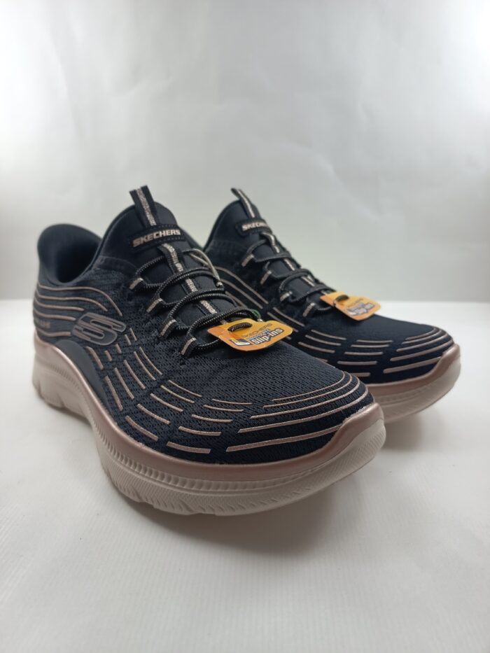 Semi-sport sintetico negro sin cierres, modelo sliping, Skechers mod. 150611 - Imagen 2