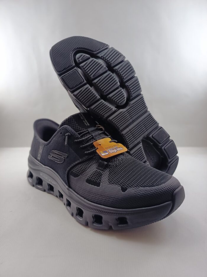 Semi-sport sintetico negro sin cierres, modelo sliping, Skechers mod. 232930 - Imagen 3