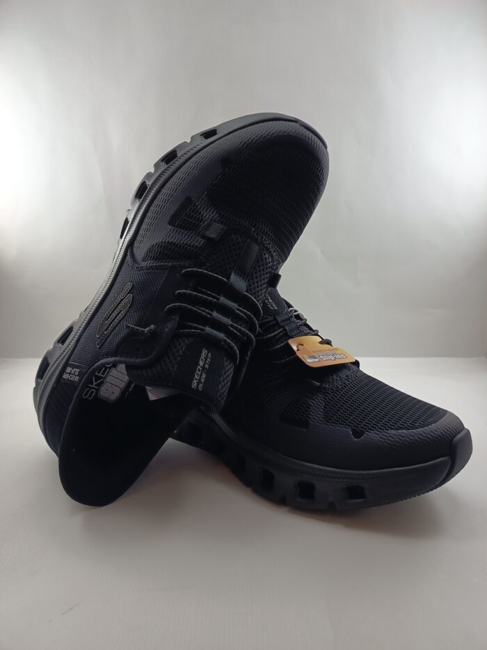 Semi-sport sintetico negro sin cierres, modelo sliping, Skechers mod. 232930 - Imagen 4